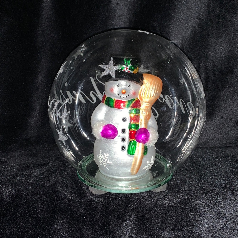 SOLD  Color Changing Snowman Globe